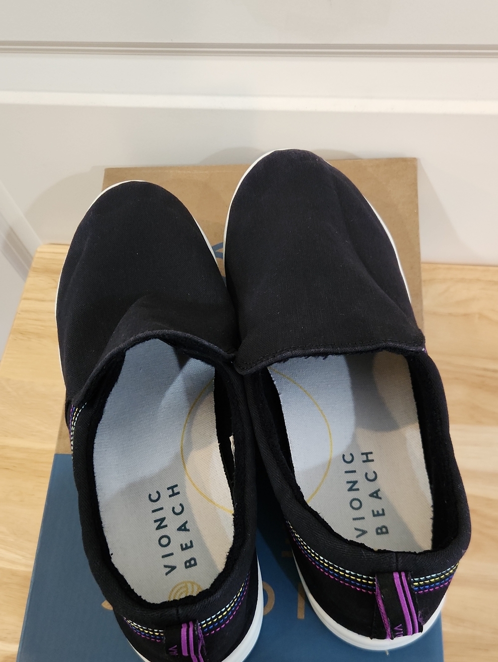 Vionic Beach Slip-On Sneakers in Black.